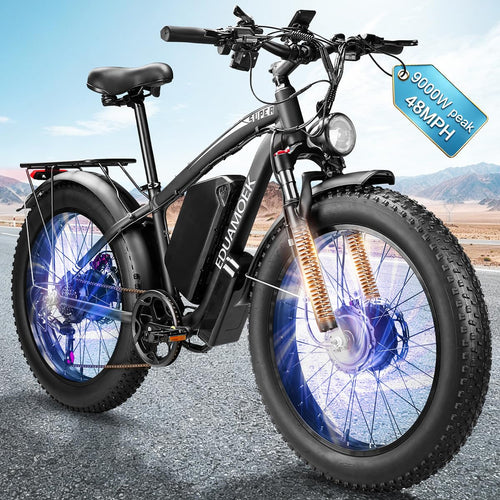 9000W-Peak-Dual-Motor-Ebike, 58V Max-output 34Ah Adults Electric Bike 48MPH