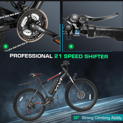 Vivi Electric Bike for Adults, Peak 750W Ebike 26" Electric Mountain Bike, 20MPH Adult Electric Bicycles Commuter Ebike with 48V Battery