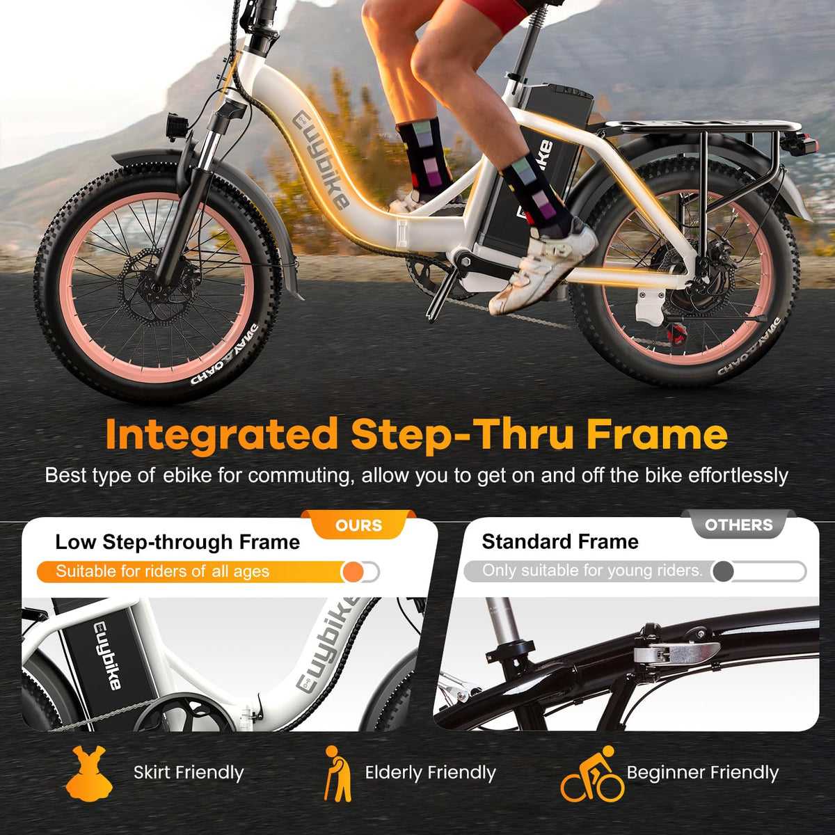 Folding Electric Bike for Adults with 1000W Peak Motor, 48V 20AH Battery up to 80 Miles, 20" Fat Tire All Terrain Ebike