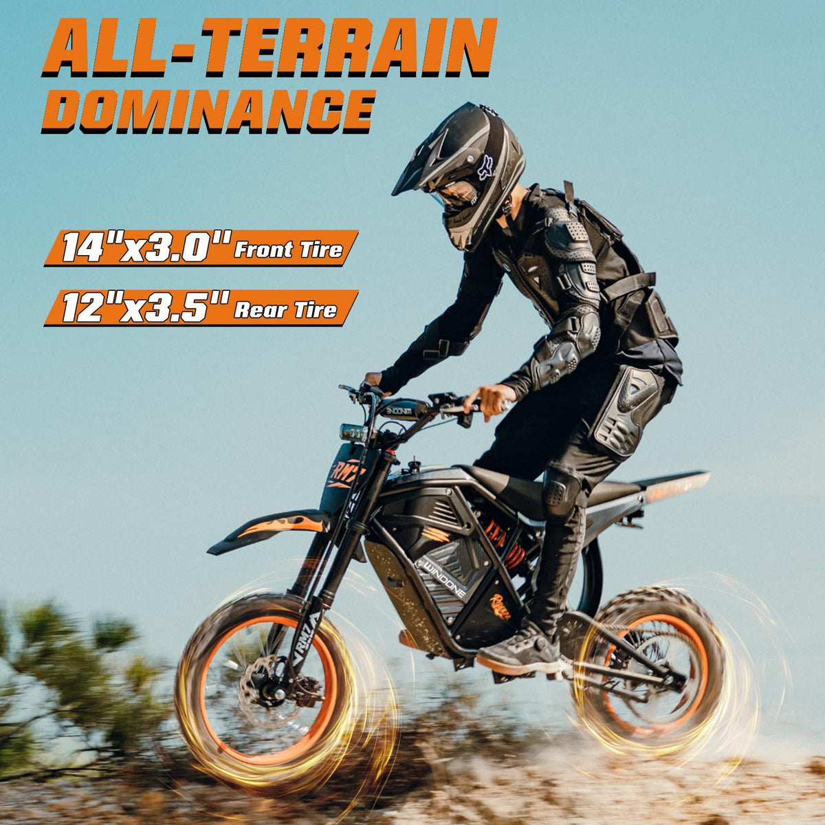 Windone RM7 Electric Dirt Bike for Teens & Adults, 37MPH Max, 1080WH