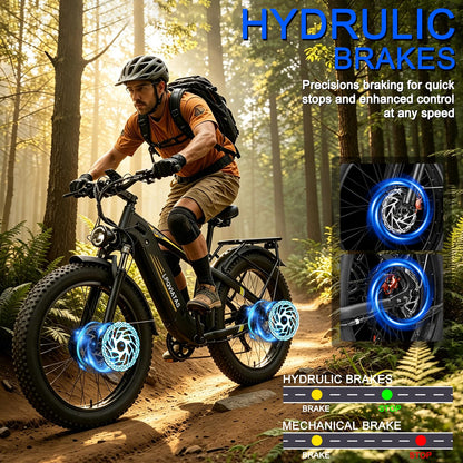 8000W-Peak Dual Motor Electric Bike for Adults,52V 26AH Battery Max 50MPH Up To 100 Miles