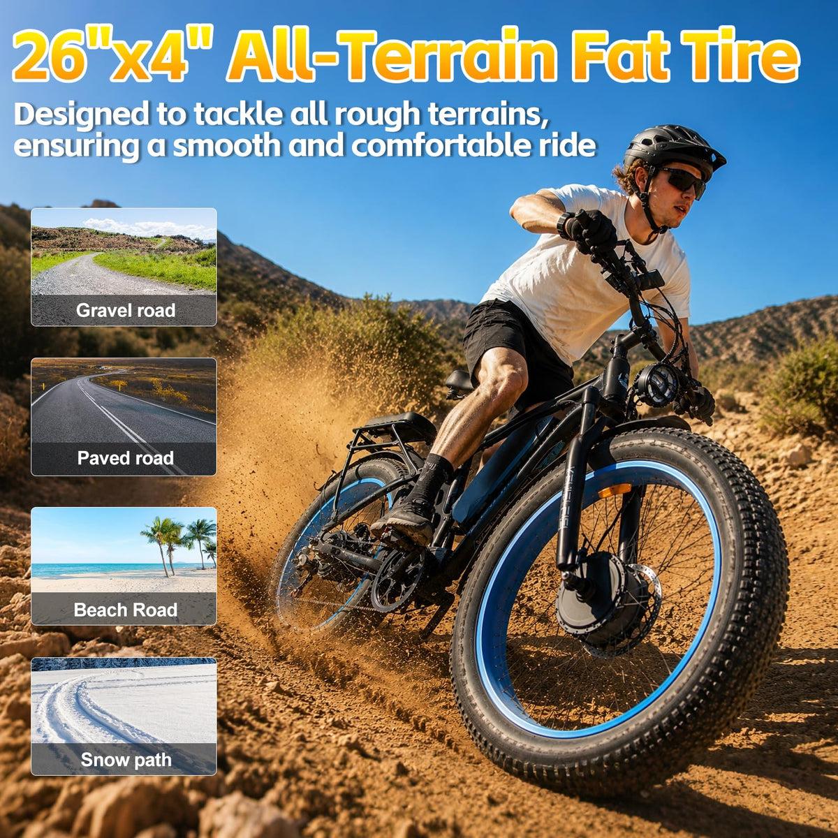 KETELES Ebikes for Adults, AWD Dual Motor Ebike Peak 6000W 26” Electric Bike Fat Tire