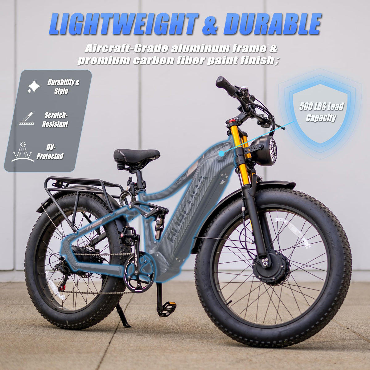 BIGUODIR 3000W Peak AWD Dual Motor Electric Bike for Adults Foldable