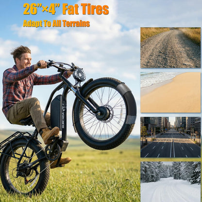 5000W Peak AWD Dual Motor Electric Bike for Adults Up to 90 Mi Long Range