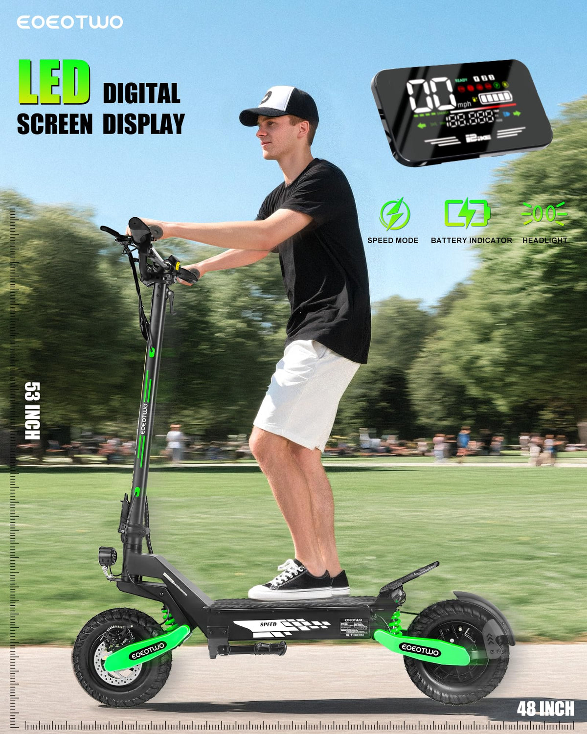 Electric Scooter for Adults,11" Off-Road Tires Fast E Scooter