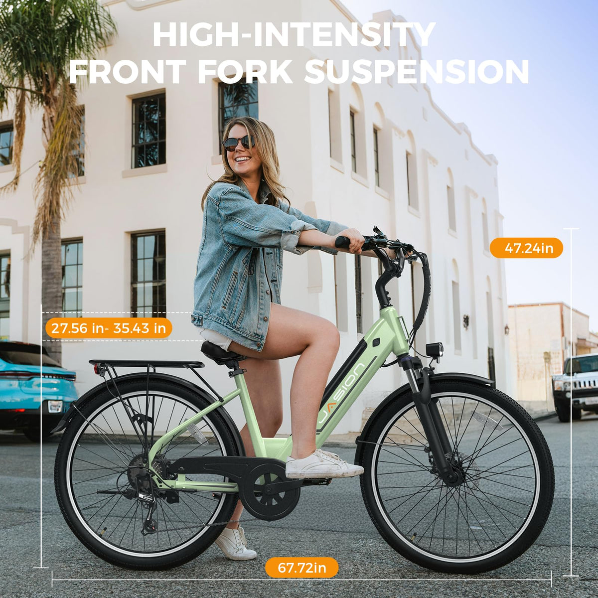 Jasion Roamer/ST Electric Bike for Adults, 26'' Commuter Ebike 1200W 528WH Removable Battery