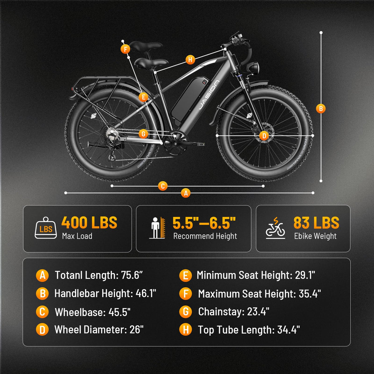 Jasion EB5 MAX Electric Bike for Adults with 2000W Peak Motor, 48V 15Ah (720Wh) Battery Electric Mountain Bike