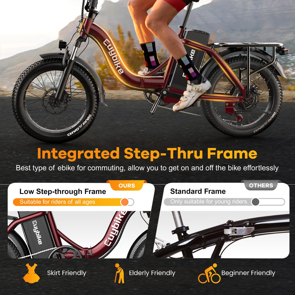 Folding Electric Bike for Adults with Peak 1000W Motor, 48V 20AH Battery up to 80 Miles, 20" Fat Tire All Terrain Ebike