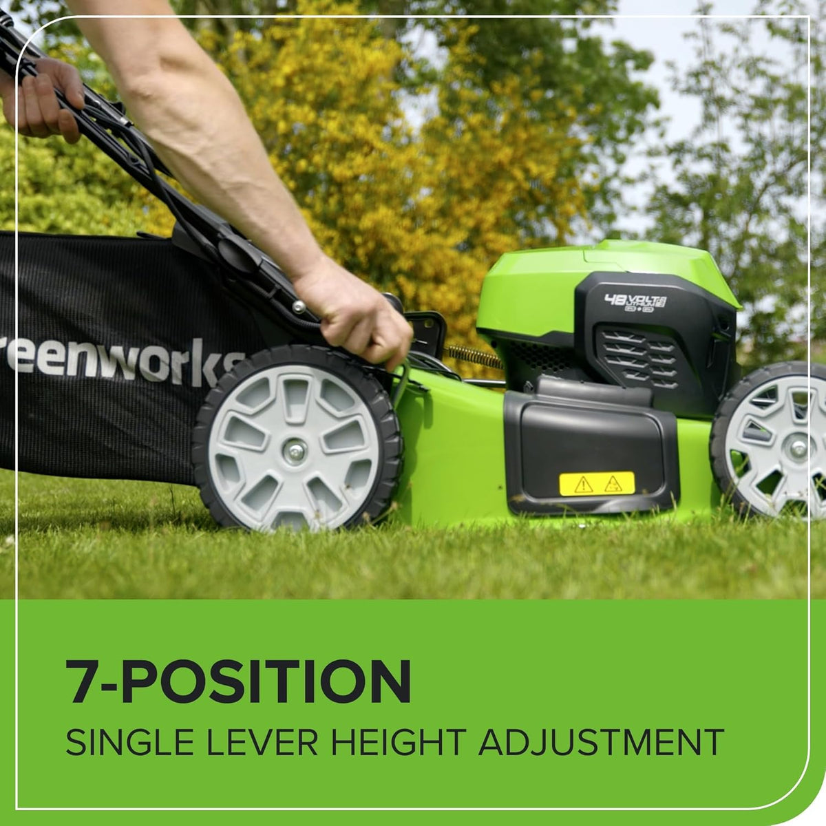 48V Cordless Self-Propelled Lawn Mower with 46cm Cutting Width, 55L Grass Bag, 2 x 4Ah Batteries