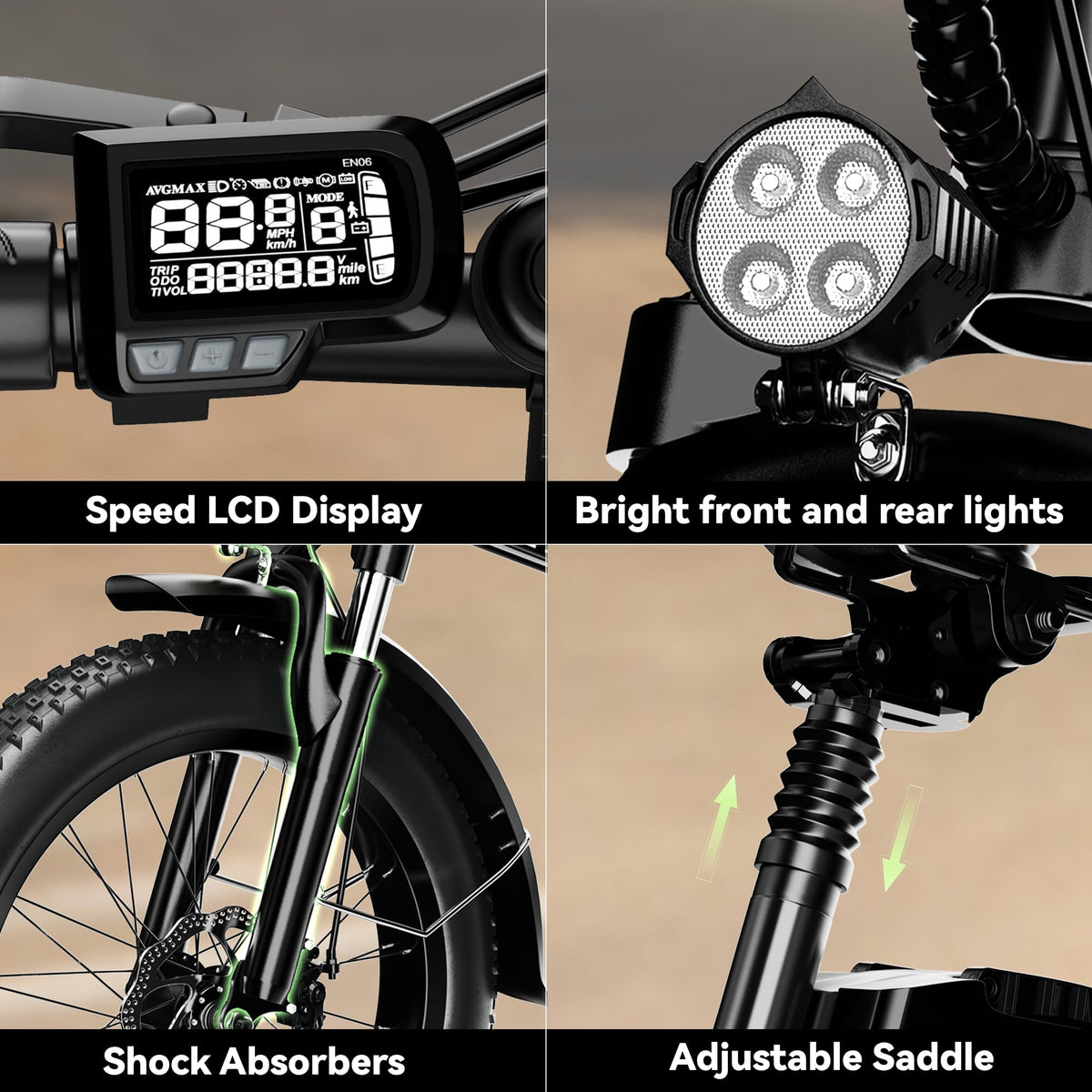 EUYBIKE Foldable Electric Bike for Adults, 48V 20Ah Removable Lithium Battery up to 80Miles, 20" Fat Tire 1000W Peak Motor Dirt Ebike