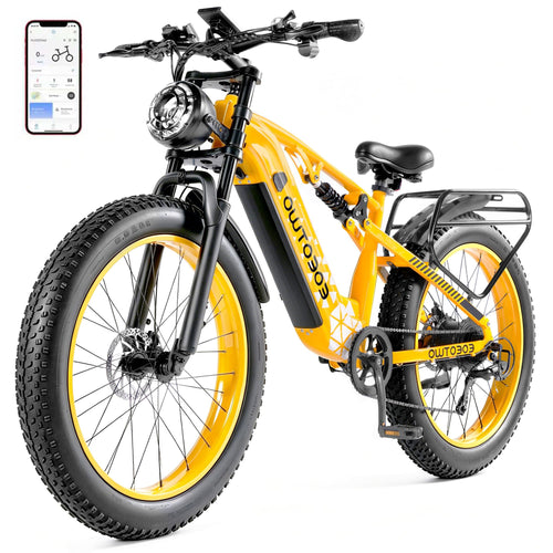 Electric Bike, 1500W Peak 28+ MPH 26" Fat Tire Electric Bicycle, 60+ Miles Off-Road E Bike for Adults