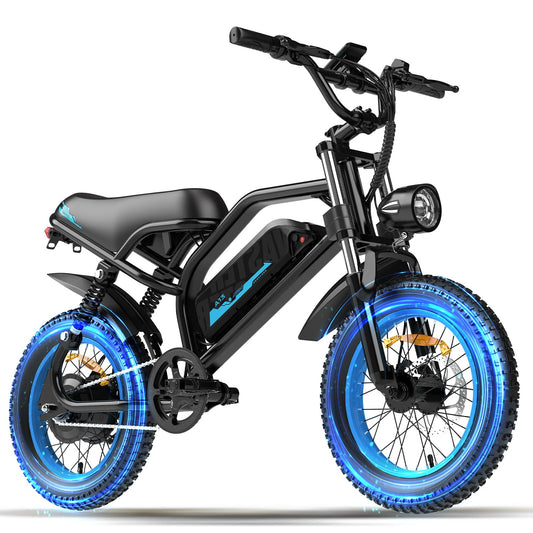 AVDLBIKE Electric Bike, 16'' Fat Tire eBike for Teens/Adults, 500W E-Bike with 36V/12.8Ah Removable Battery
