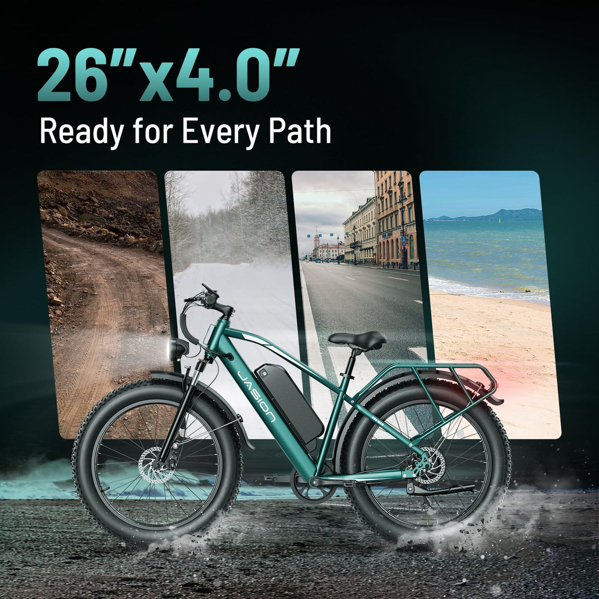 Jasion EB5 MAX Electric Bike for Adults with 1500W Peak Motor, 48V 15Ah (720Wh) Battery Electric Mountain Bike