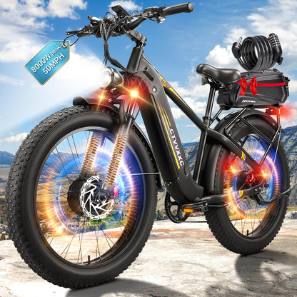PEAK-8000W Dual Motor Electric Bike for Adults 52V 26AH Max 50MPH 100Miles