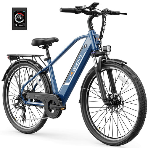 Jasion Roamer Electric Bike for Adults, 26" Commuter Ebike Peak 1200W 528WH Removable Battery