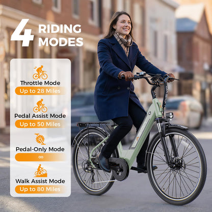 Jasion Roamer/ST Electric Bike for Adults, 26'' Commuter Ebike 1200W 528WH Removable Battery