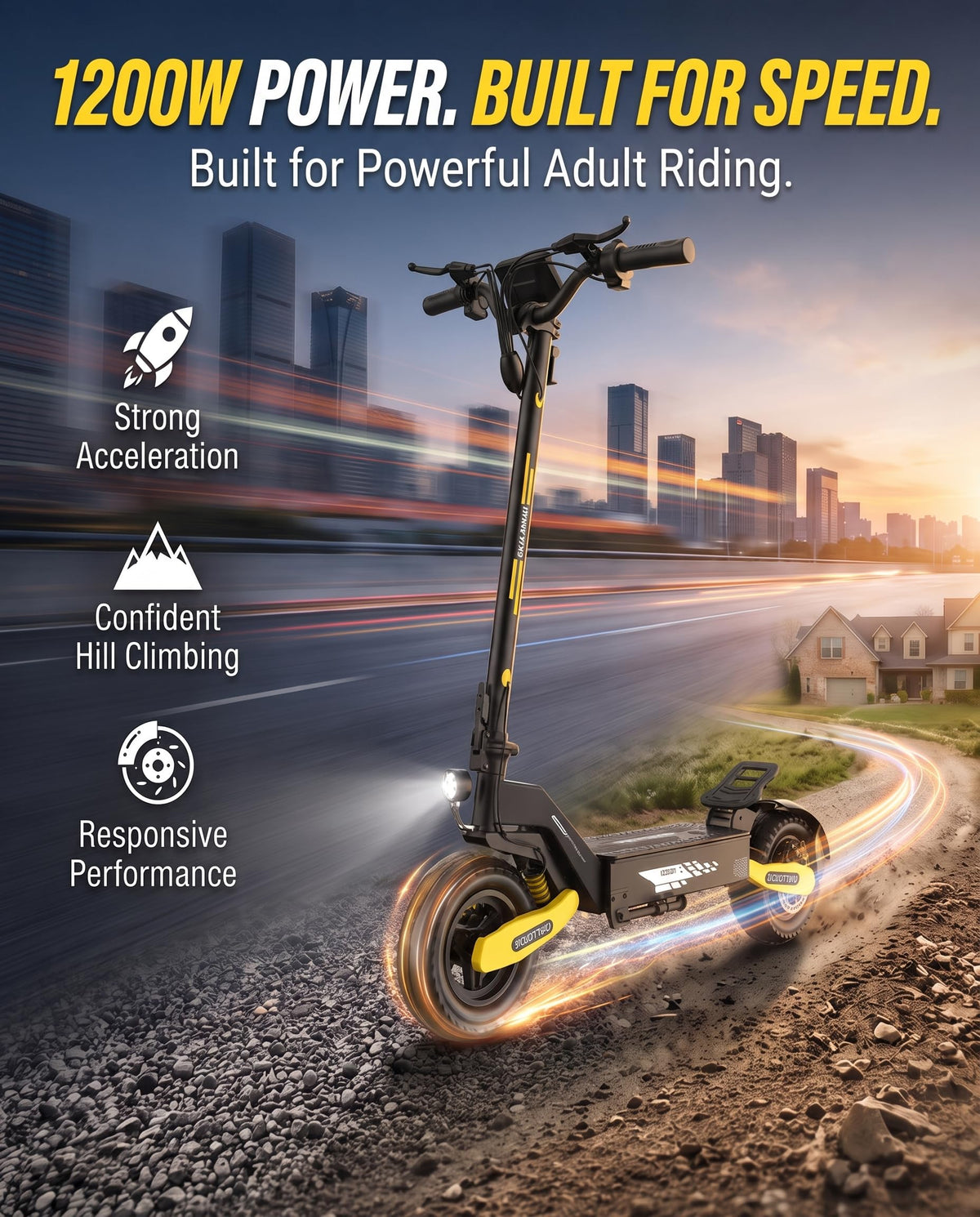 Electric Scooter for Adults,11" Off-Road Tires Fast E Scooter