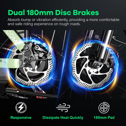 EUYBIKE Foldable Electric Bike for Adults, 48V 20Ah Removable Battery up to 80Miles, 20" Fat Tire 1000W Dirt Ebike