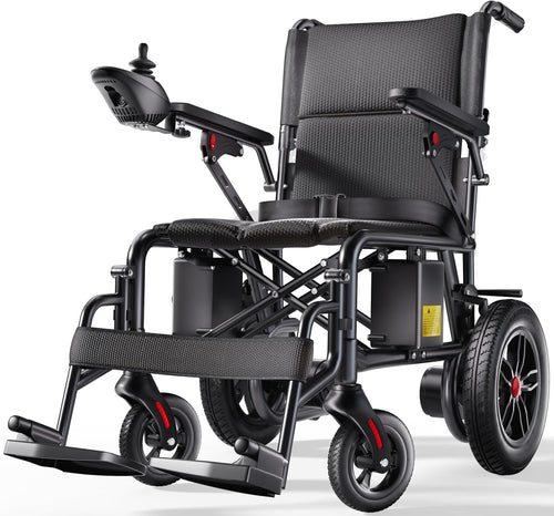 Lightweight Foldable Electric Wheelchair for Adults, 15 Mile Travel Range, Portable Power Chair with Joystick Control
