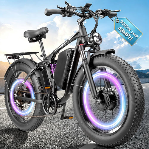 Peak-9000W-Dual-Motor-Electric-Bike Adults, 58V Peak 34AH Max 48MPH 105Mi