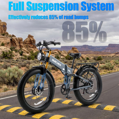 5000W Peak AWD Dual Motor Electric Bike for Adults Up to 90 Mi Long Range