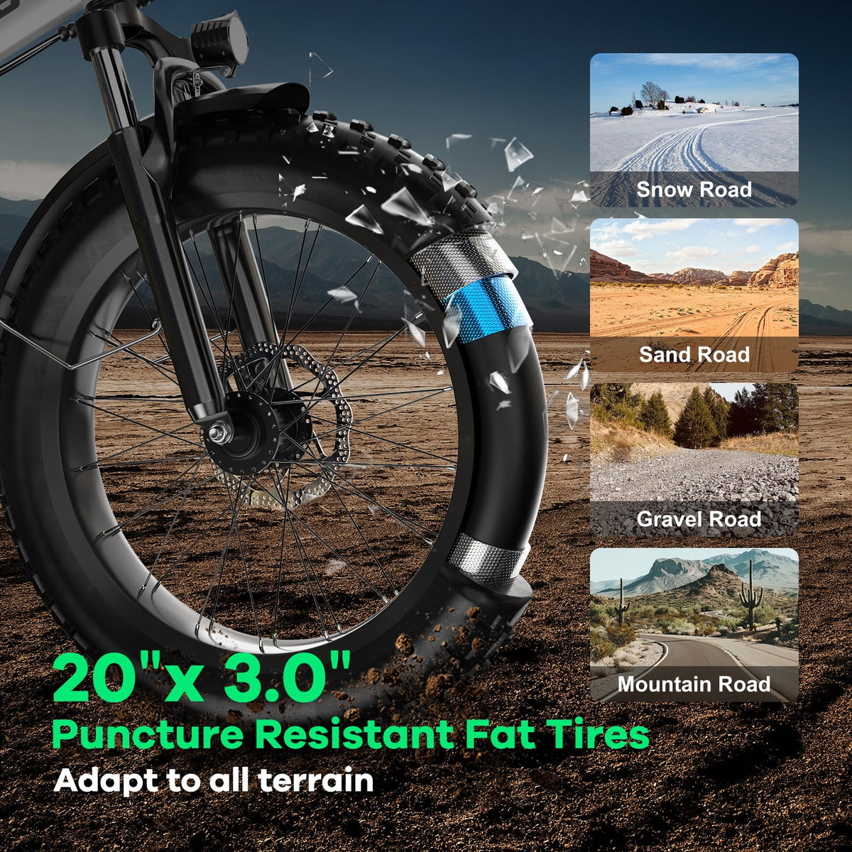 EUYBIKE Foldable Electric Bike for Adults, 48V 20Ah Removable Battery up to 80Miles, 20" Fat Tire 1000W Dirt Ebike