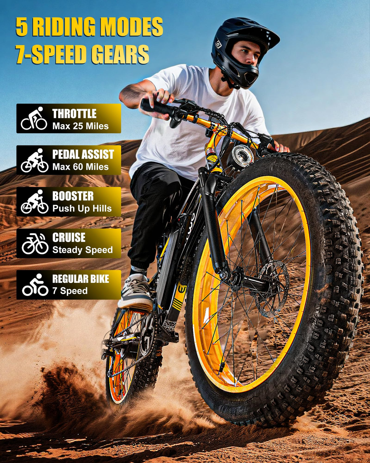 EOEOTWO Electric Bike for Adults, 26" Fat Tire Ebikes, 48V 15Ah
