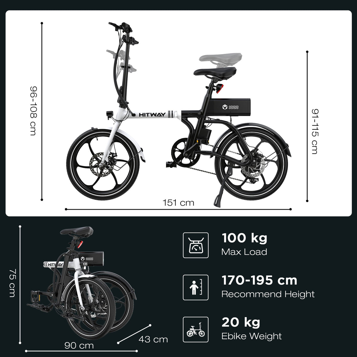BK35S PRO 20" Folding Electric Bike