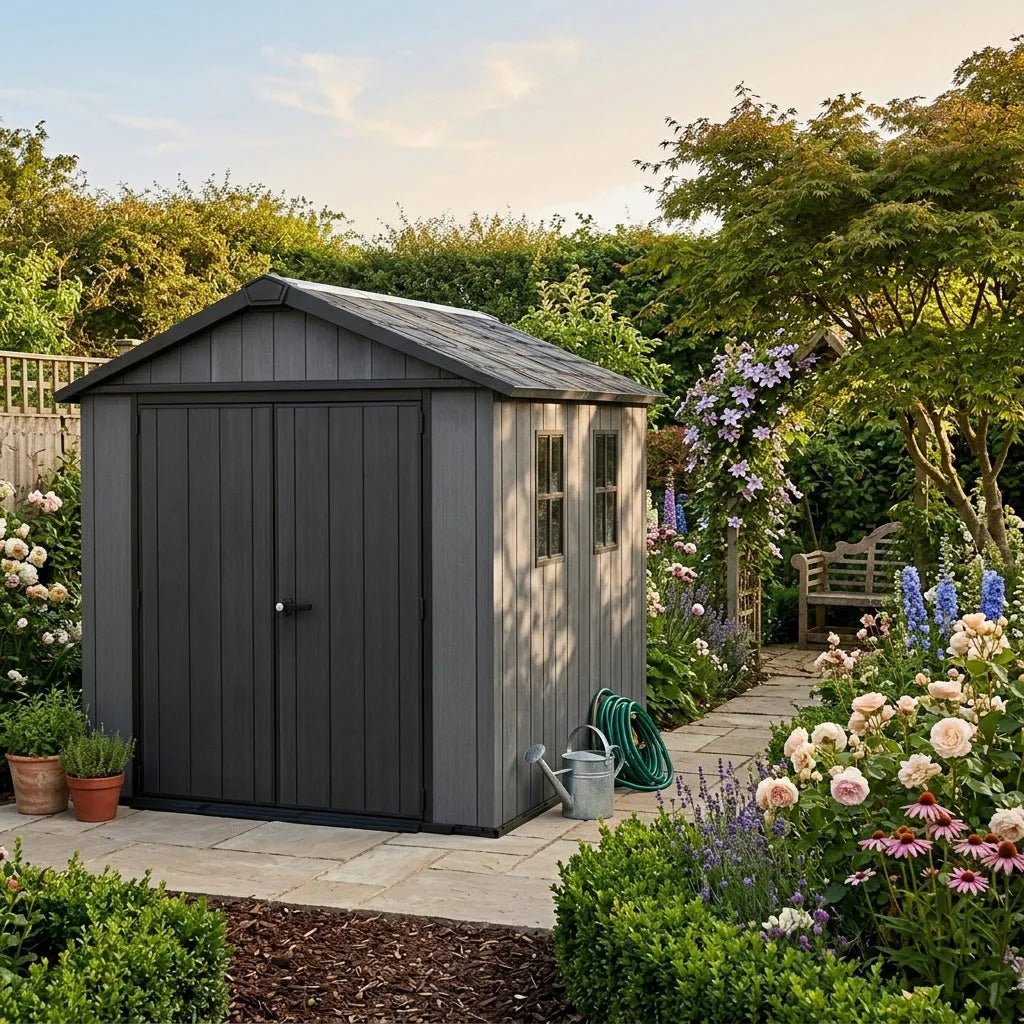 Keter 11’x7.5′ Newton Plus Side Entry Plastic Shed Graphite