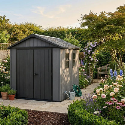 Keter 11’x7.5′ Newton Plus Side Entry Plastic Shed Graphite