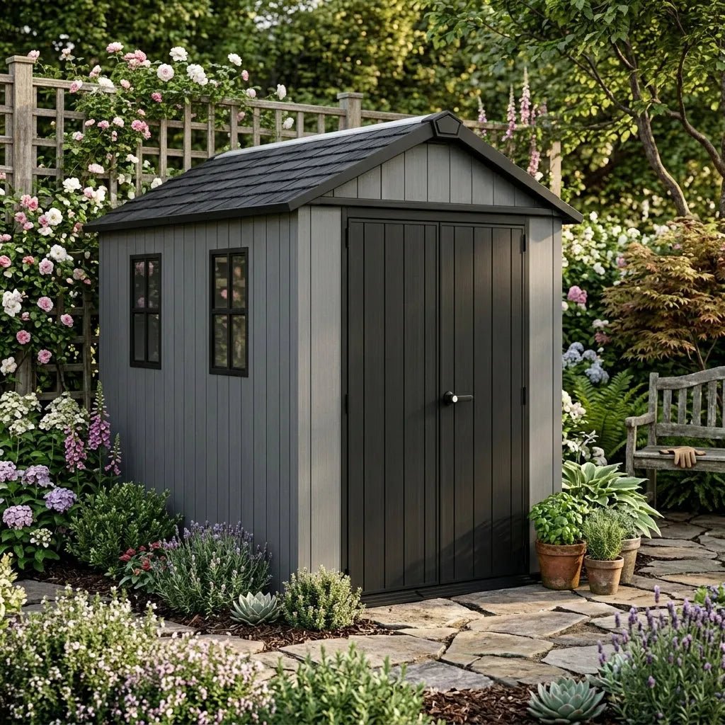 Keter 11’x7.5′ Newton Plus Side Entry Plastic Shed Graphite