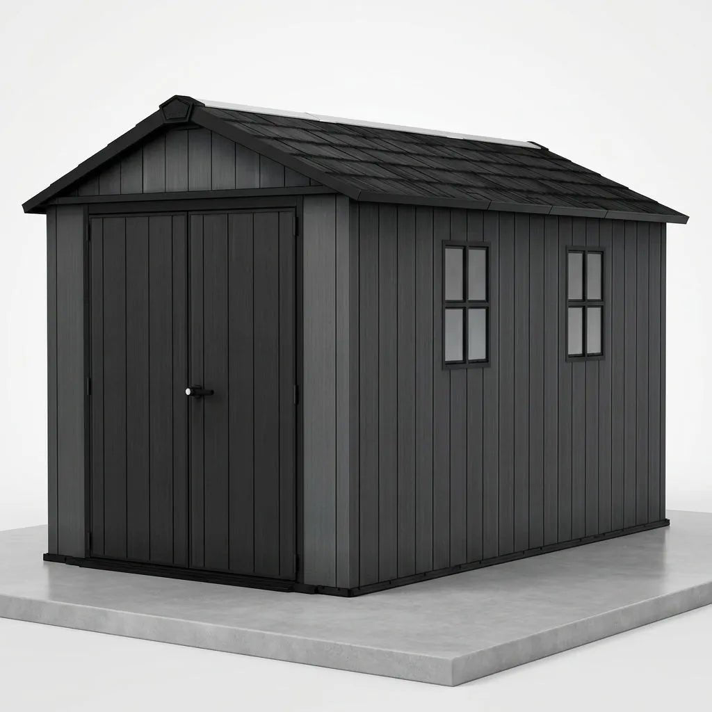 Keter 11’x7.5′ Newton Plus Side Entry Plastic Shed Graphite