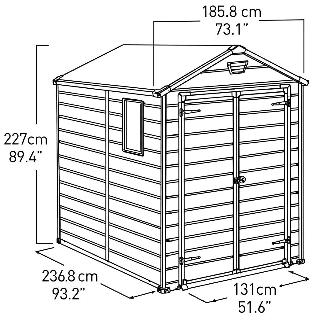 Keter 6×8 Manor Plastic Garden Storage Shed Beige