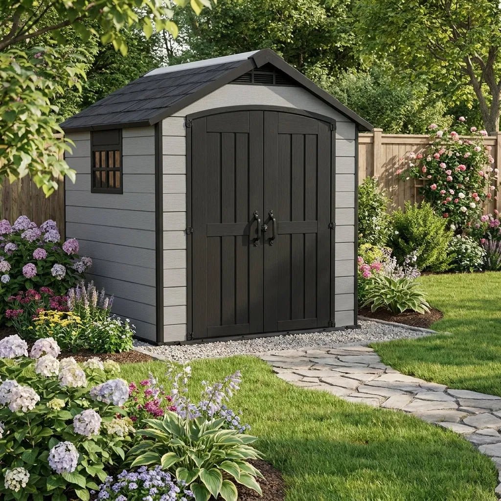 Keter 7.5’x11′ Premier Heavy Duty Plastic Shed Grey