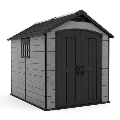 Keter 7.5×9 Premier Heavy Duty Plastic Shed Grey