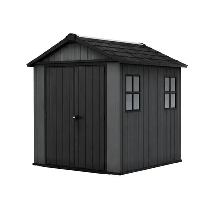 Keter 7’x7.5′ Newton Plus Side Entry Plastic Shed Dark Grey