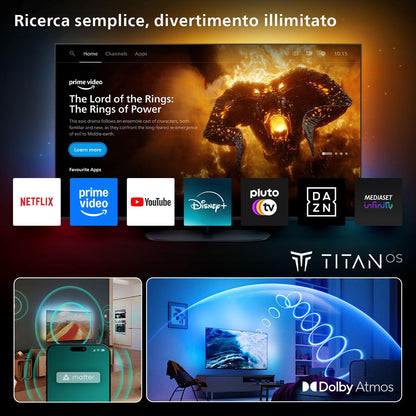 Ambilight 43PUS8200 4K LED Smart TV - Display 43'' with Platform Titan OS, Pixel Precise Ultra HD and Dolby Atmos Sound - Works with Alexa and Google Voice Assistant