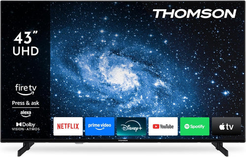 Thomson 43 Inch (109 cm) 4K UHD LED Smart TV with Fire TV, Alexa Voice Control, AirPlay, Wi-Fi, Triple Tuner(Cable/satellite/antenna), Bluetooth 5.0, HDMI, USB, AV in, CI+, 43UF4S35