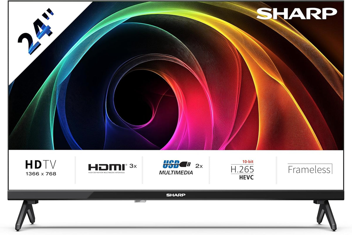 Sharp 40HA1305E - NON-SMART 40" FHD, FRAMELESS, 60Hz, Sound 2x8W, HDMIx3, USBx2, Black