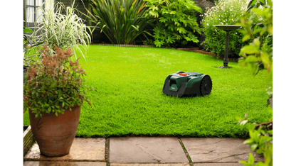 Wire-Free Robotic Lawn Mower for Gardens Up to 100m² with AI Vision Navigation & Portable Battery System