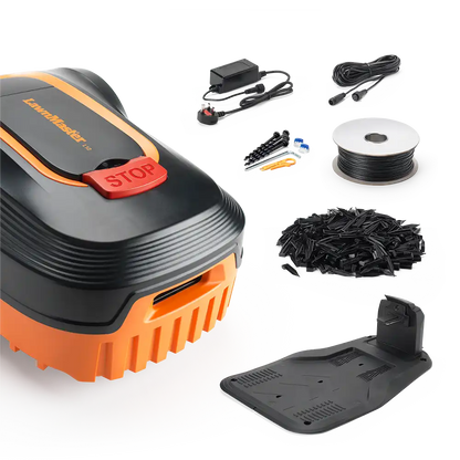 Robotic Lawn Mower for Gardens Up to 800m² with Auto-Charging Station, Boundary Wire & Rain Sensor